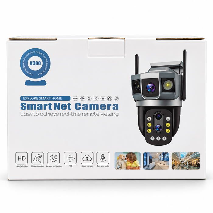 Smart Net Camera – Triple Lens WiFi Security Camera with PTZ & Night Vision