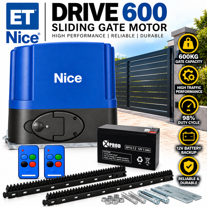 ET Nice Drive 600 600kg High-Traffic Sliding Gate Motor Kit