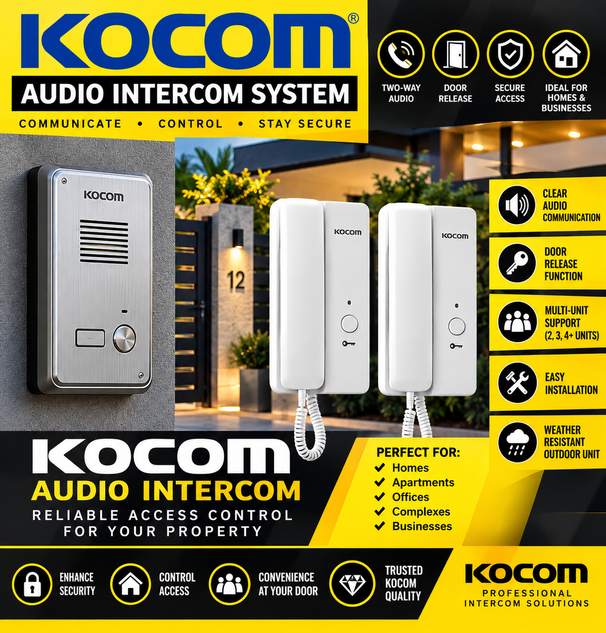 KOCOM Audio Intercom System